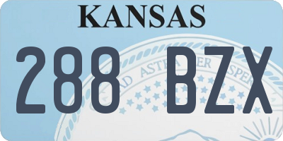 KS license plate 288BZX