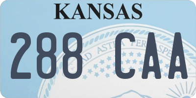 KS license plate 288CAA
