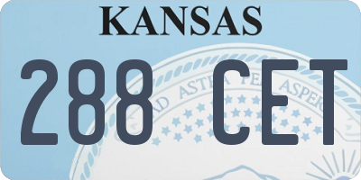 KS license plate 288CET