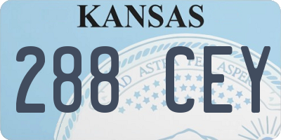 KS license plate 288CEY