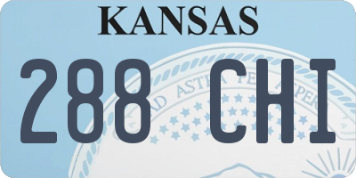 KS license plate 288CHI