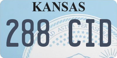 KS license plate 288CID