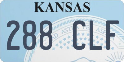 KS license plate 288CLF