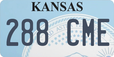 KS license plate 288CME