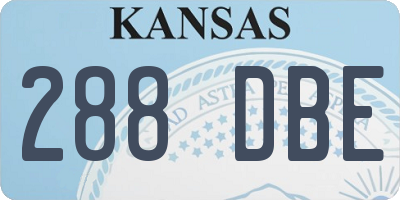 KS license plate 288DBE