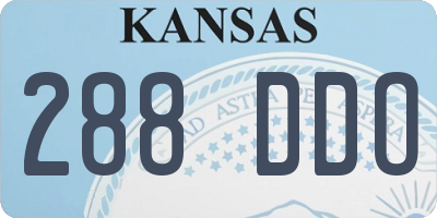 KS license plate 288DDO