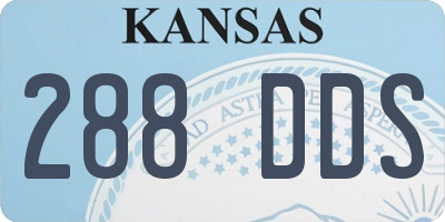 KS license plate 288DDS