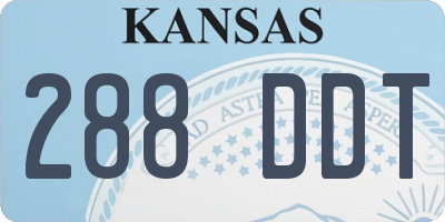 KS license plate 288DDT