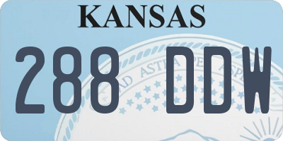 KS license plate 288DDW