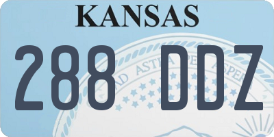 KS license plate 288DDZ