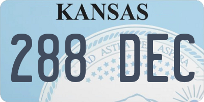 KS license plate 288DEC