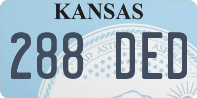 KS license plate 288DED