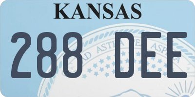 KS license plate 288DEE