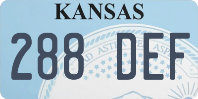 KS license plate 288DEF
