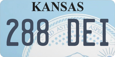 KS license plate 288DEI