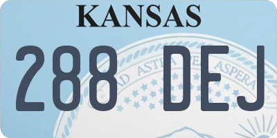 KS license plate 288DEJ