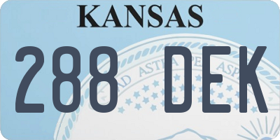 KS license plate 288DEK