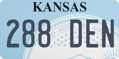 KS license plate 288DEN