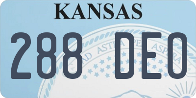 KS license plate 288DEO