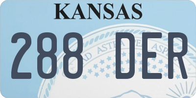 KS license plate 288DER
