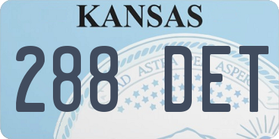 KS license plate 288DET