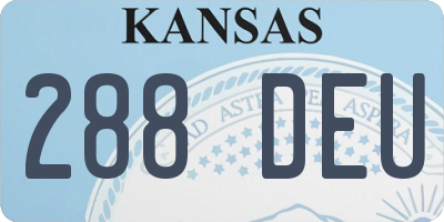 KS license plate 288DEU
