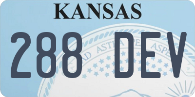 KS license plate 288DEV