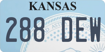 KS license plate 288DEW