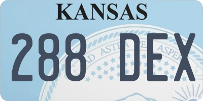 KS license plate 288DEX