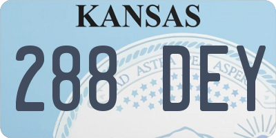 KS license plate 288DEY