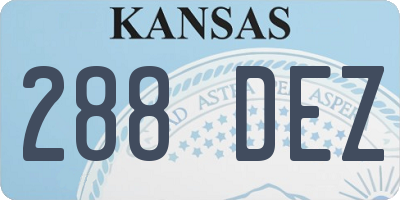KS license plate 288DEZ