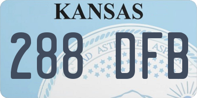 KS license plate 288DFB