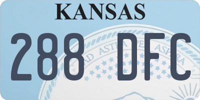KS license plate 288DFC