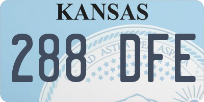 KS license plate 288DFE