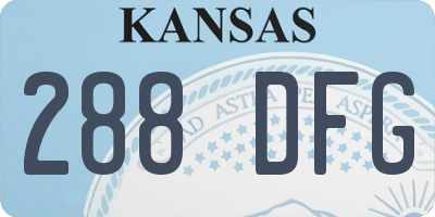 KS license plate 288DFG