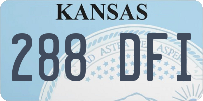 KS license plate 288DFI