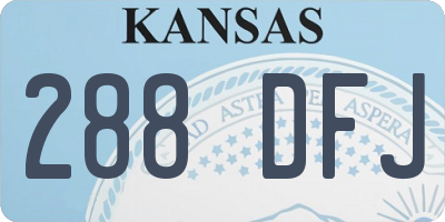 KS license plate 288DFJ