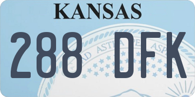 KS license plate 288DFK
