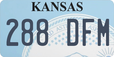 KS license plate 288DFM
