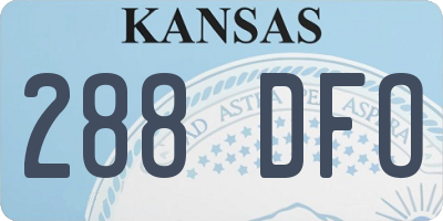 KS license plate 288DFO