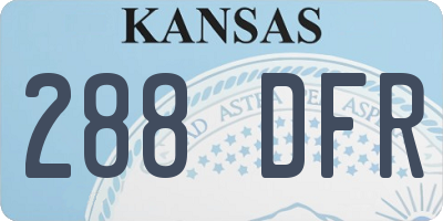 KS license plate 288DFR