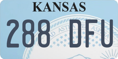 KS license plate 288DFU