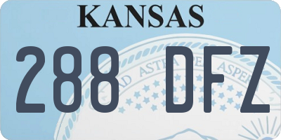 KS license plate 288DFZ