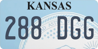 KS license plate 288DGG
