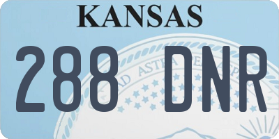 KS license plate 288DNR
