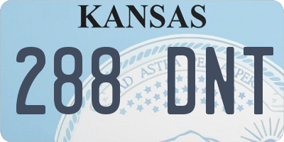 KS license plate 288DNT