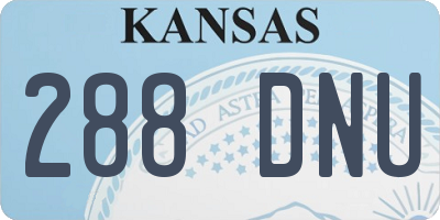 KS license plate 288DNU