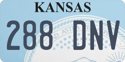 KS license plate 288DNV