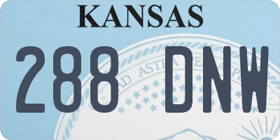 KS license plate 288DNW