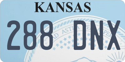 KS license plate 288DNX
